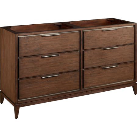 Signature Hardware Hytes 60" Freestanding Mahogany Double Basin Vanity Cabinet - Cabinet Only - Less Vanity Top Carob Brown