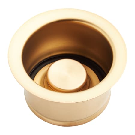 Signature Hardware 3-1/2" Brass Kitchen Deep Garbage Disposal Flange and Stopper Brushed Gold