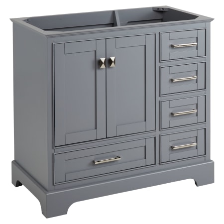 Signature Hardware Quen 36" Freestanding Single Basin Vanity Cabinet - Cabinet Only - Less Vanity Top Gray