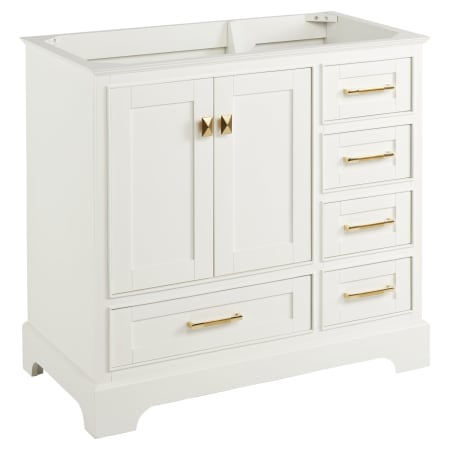 Signature Hardware Quen 36" Freestanding Single Basin Vanity Cabinet - Cabinet Only - Less Vanity Top White