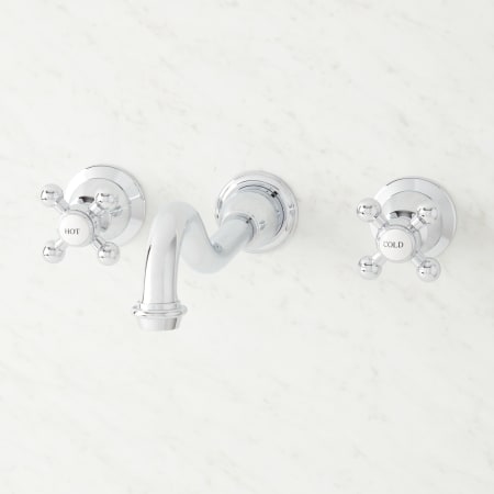 Signature Hardware Ballantine 1.2 GPM Wall Mounted Widespread Bathroom Faucet Chrome