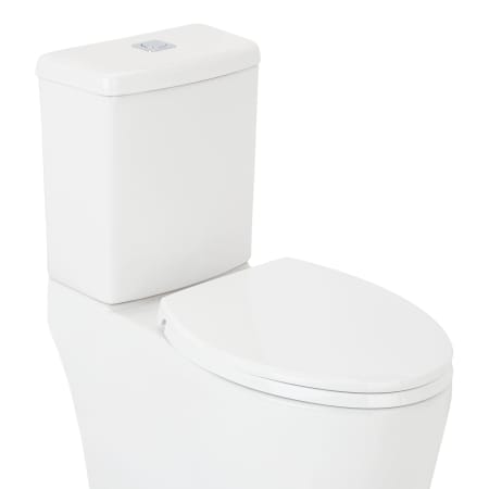 Signature Hardware Elongated Closed - Front Toilet Seat and Lid with Soft Close White
