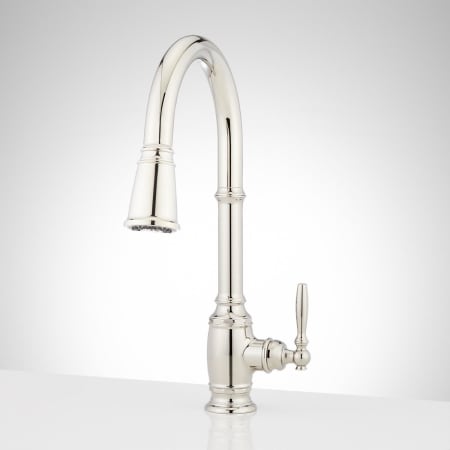 Signature Hardware Finnian 1.8 GPM Single Hole Pull Down Kitchen Faucet Polished Nickel