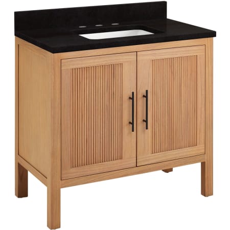 Signature Hardware Ayanna 36" Faucet Holes Natural Mindi / Absolute Black