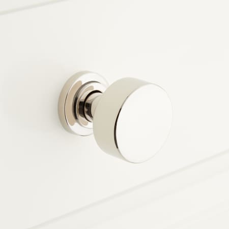 Signature Hardware Colmar 1-1/4 Inch Diameter Round Cabinet Knob Polished Nickel