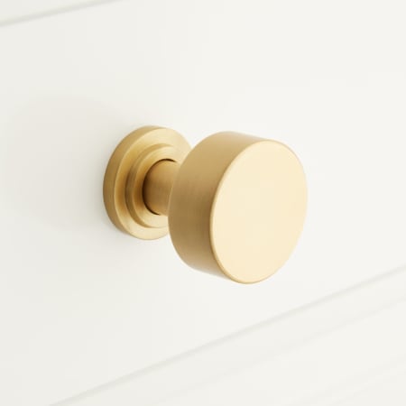 Signature Hardware Colmar 1-1/4 Inch Diameter Round Cabinet Knob Satin Brass