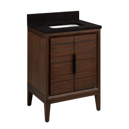 Signature Hardware Aliso 24" Freestanding Teak Single Basin Vanity Set with Cabinet, Vanity Top, and Rectangular Undermount Sink - No Faucet Holes Java / Absolute Black