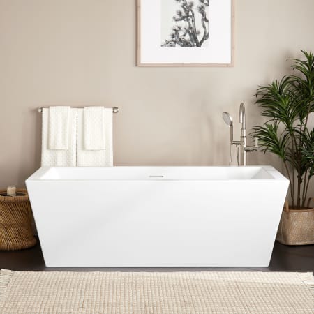 Signature Hardware Mayim 67" Acrylic Freestanding Tub with Integrated Drain and Overflow Matte White