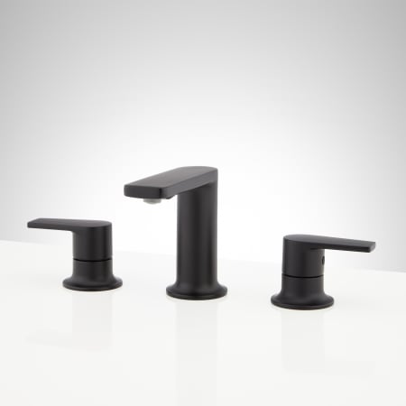 Signature Hardware Berwyn 1.2 GPM Widespread Bathroom Faucet with Pop-Up Drain Assembly Matte Black