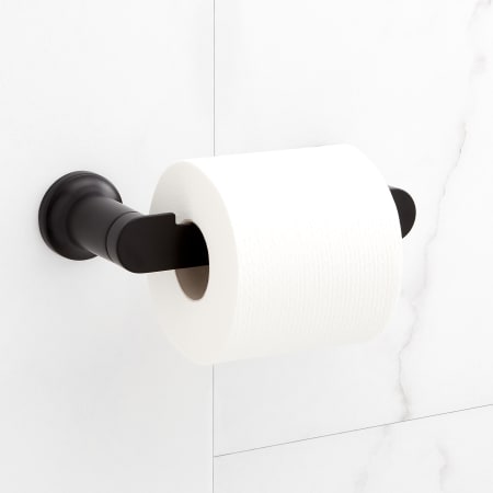 Signature Hardware Berwyn Wall Mounted Toilet Paper Holder Matte Black
