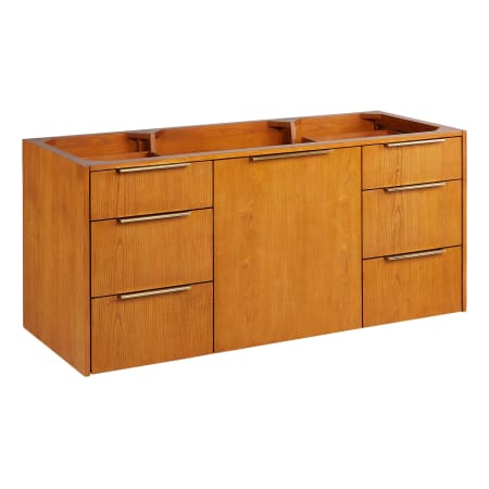 Signature Hardware Dita 48" Wall-Mount Single Basin Vanity Cabinet - Cabinet Only - Less Vanity Top Honey Oak
