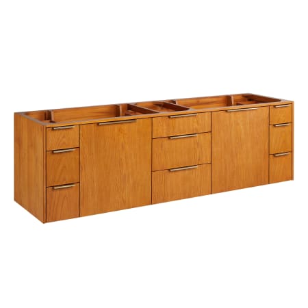 Signature Hardware Dita 72" Wall-Mount Double Basin Vanity Cabinet - Cabinet Only - Less Vanity Top Honey Oak