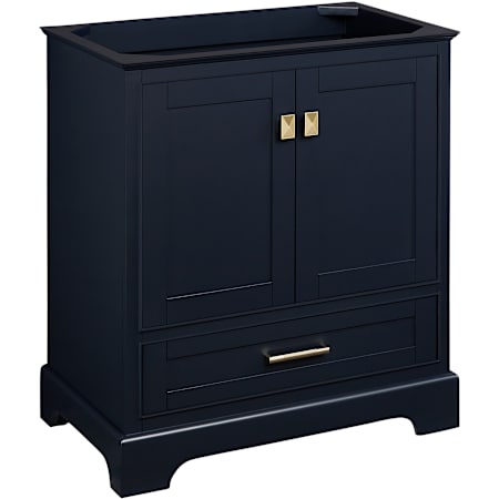 Signature Hardware Quen 30" Freestanding Single Basin Vanity Cabinet - Cabinet Only - Less Vanity Top Midnight Navy Blue