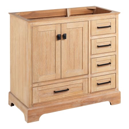 Signature Hardware Quen 36" Freestanding Single Basin Vanity Cabinet - Cabinet Only - Less Vanity Top Driftwood Brown
