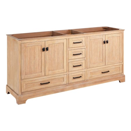 Signature Hardware Quen 72" Freestanding Double Basin Vanity Cabinet - Cabinet Only - Less Vanity Top Driftwood Brown