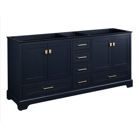 Signature Hardware Quen 72" Freestanding Double Basin Vanity Cabinet - Cabinet Only - Less Vanity Top Midnight Navy Blue