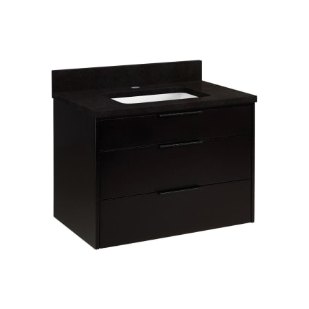 Signature Hardware Dita 30" Wall-Mount Single Basin Vanity Set with Cabinet, Vanity Top, and Rectangular Undermount Sink - Single Faucet Hole Absolute Black