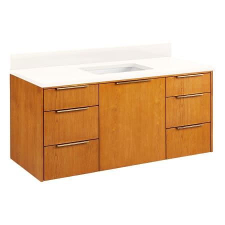 Signature Hardware Dita 48" Wall-Mount Single Basin Vanity Set with Cabinet, Vanity Top, and Rectangular Undermount Sink - No Faucet Holes Arctic White