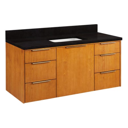 Signature Hardware Dita 48" Wall-Mount Single Basin Vanity Set with Cabinet, Vanity Top, and Rectangular Undermount Sink - No Faucet Holes Absolute Black