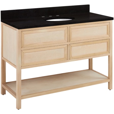 Signature Hardware Robertson 48" Freestanding Poplar Single Basin Vanity Set with Cabinet, Vanity Top, and Oval Undermount Sink - 8" Faucet Holes Unfinished / Absolute Black