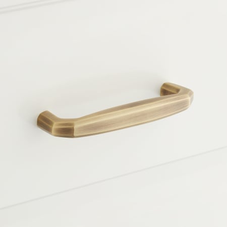 Signature Hardware Ponderay 3-3/4 Inch Center to Center Bar Cabinet Pull Antique Brass