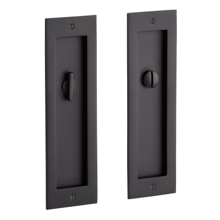 Signature Hardware 8-1/2" Tall Elongated Pop-Out Brass Pocket Privacy Door Pull Matte Black