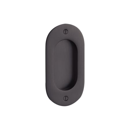 Signature Hardware 4" Elongated Oval Recessed Pocket Door Pull Matte Black