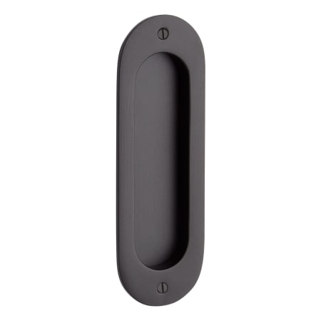 Signature Hardware 6" Elongated Oval Recessed Pocket Door Pull Matte Black