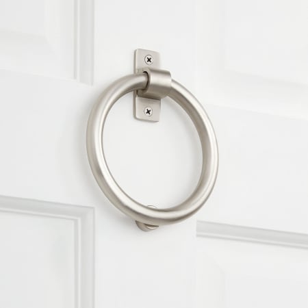Signature Hardware 5-5/8" X 4-7/8" Brass Door Knocker Satin Nickel
