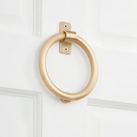 Signature Hardware 5-5/8" X 4-7/8" Brass Door Knocker Satin Brass