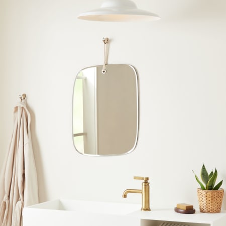 Signature Hardware Duffy 17-3/8" W x 22" H Modern Rectangular Frameless Bathroom Wall Mirror N/A