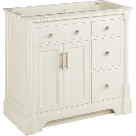 Signature Hardware Claudia 36" Mahogany Single Basin Vanity Cabinet - Cabinet Only - Less Vanity Top Antique White