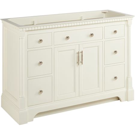Signature Hardware Claudia 48" Mahogany Single Basin Vanity Cabinet - Cabinet Only - Less Vanity Top Antique White