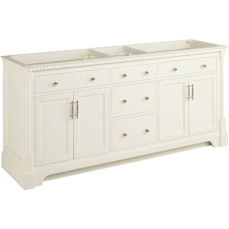 Signature Hardware Claudia 72" Mahogany Double Basin Vanity Cabinet - Cabinet Only - Less Vanity Top Antique White