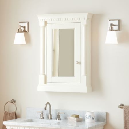 Signature Hardware Claudia 24" Framed Single Door Medicine Cabinet Antique White