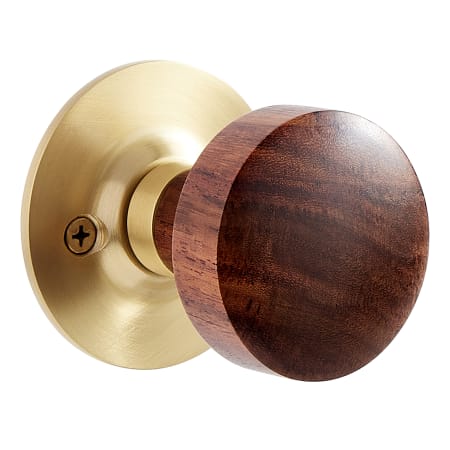 Signature Hardware Vanisa Non-Turning One-Sided Dummy Door Knob with Round Rose Satin Brass