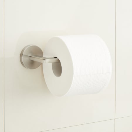 Signature Hardware Drea Wall-Mounted Toilet Paper Holder Brushed Nickel