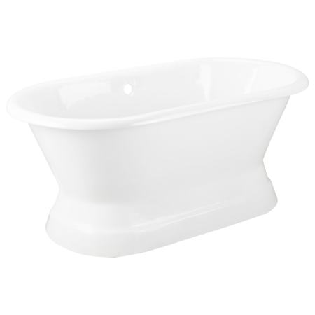 Signature Hardware Henley 72" Cast Iron Double-Ended Pedestal Tub with Rolled Rim - Less Drain White