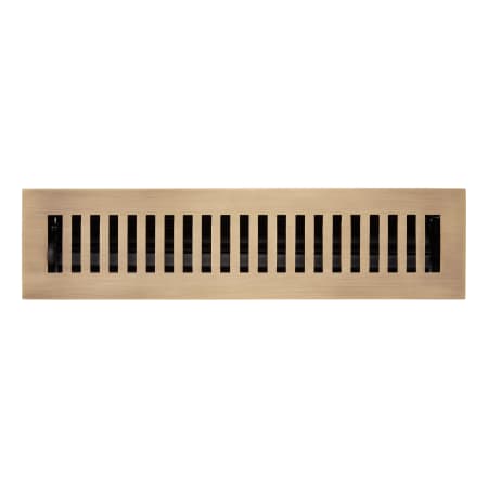 Signature Hardware 2-1/4" x 12" Brass Floor or Wall Register Antique Brass
