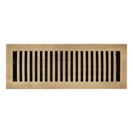 Signature Hardware 4" x 14" Brass Floor or Wall Register Antique Brass