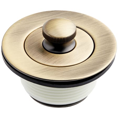 Signature Hardware Lift and Turn Tub Drain and Adapter Sleeve Aged Brass