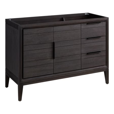 Signature Hardware Aliso 48" Single Free Standing Teak Vanity Cabinet Only - Less Vanity Top Charred Timber Black