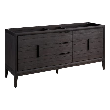 Signature Hardware Aliso 72" Freestanding Teak Double Basin Vanity - Cabinet Only - Less Vanity Top Charred Timber Black