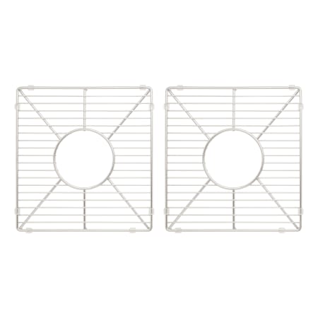 Signature Hardware Grigham 13-3/8" L x 11-13/16" W Stainless Steel Basin Rack with Rubber Feet - Set of 2 Stainless Steel