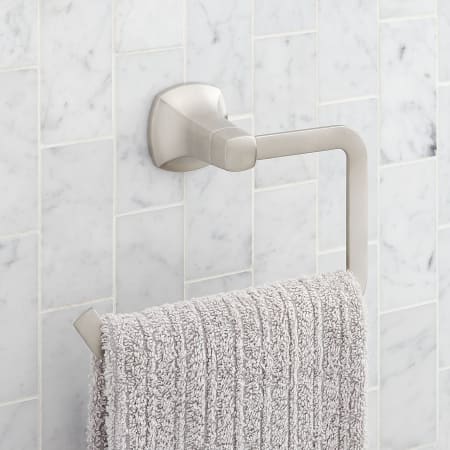 Signature Hardware Sefina 8" Wall-Mounted Towel Ring Brushed Nickel