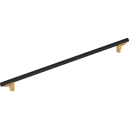 Signature Hardware Anberlin 24 Inch Center to Center Appliance Pull - Matte Black Handle Brushed Gold