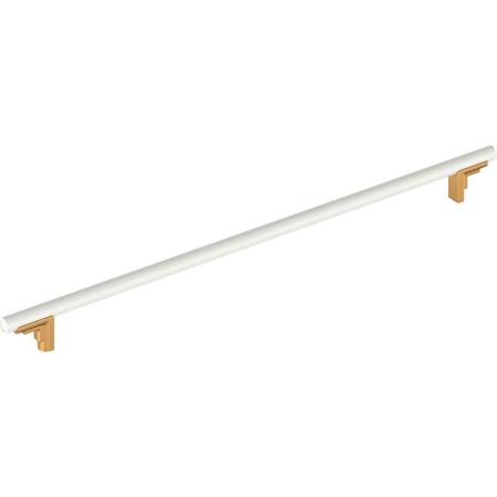 Signature Hardware Anberlin 24 Inch Center to Center Appliance Pull - Matte White Handle Brushed Gold