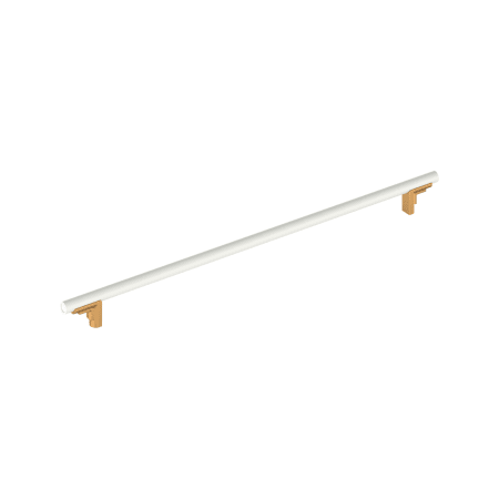 Signature Hardware Anberlin 24 Inch Center to Center Appliance Pull - Matte White Handle Brushed Gold