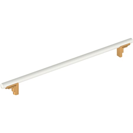Signature Hardware Anberlin 18 Inch Center to Center Appliance Pull - Matte White Handle Brushed Gold