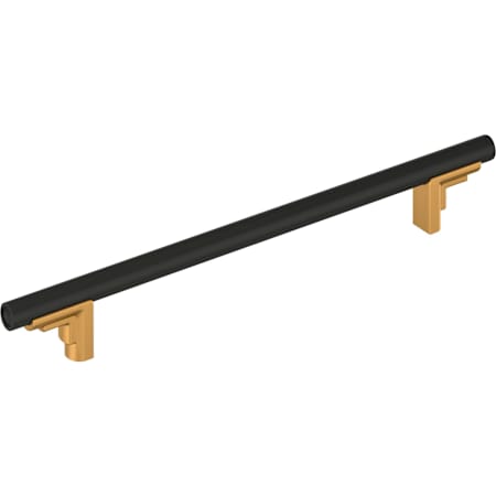 Signature Hardware Anberlin 12 Inch Center to Center Appliance Pull - Matte Black Handle Brushed Gold